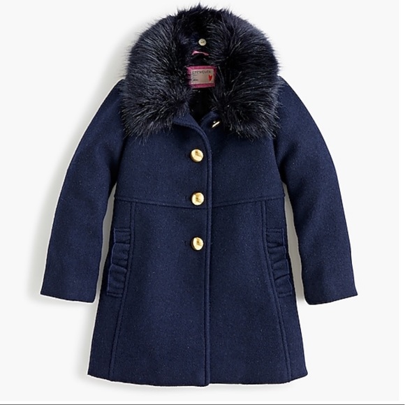 J. Crew Other - Crewcuts Girls' ruffle-trimmed wool coat